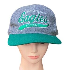 Vtg 90s Starter Script Melton NFL Philadelphia Eagles Wool Snapback Hat Cap READ